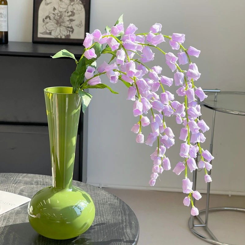 仿真花长枝铃兰客厅餐桌装饰品干花插花摆件仿真花艺摆件花束摆设