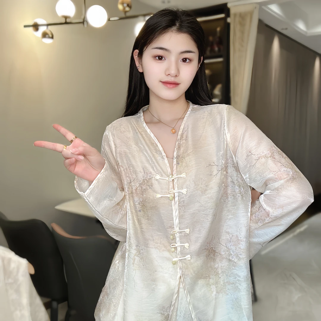 【水墨】新中式夏季女防晒薄款长袖外套透气中国风时尚设计师女上衣