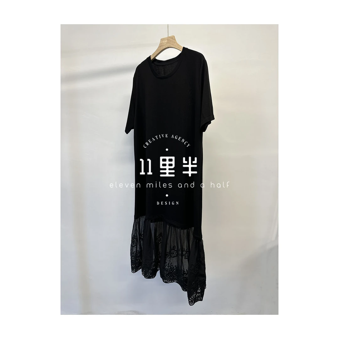 11里半&如懿【墨锦】气质蕾丝轻奢设计师百搭款宽松显瘦连衣裙