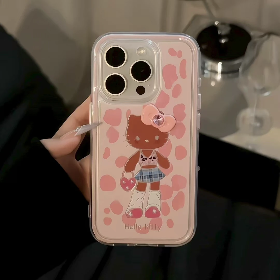 三合一炫彩适用于苹果16promax华为mate70甜酷时尚猫咪手机壳小米