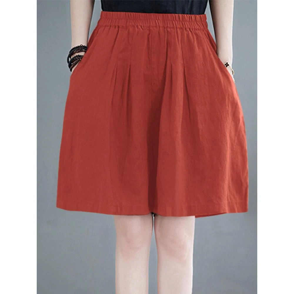 大码运动速干裤裙女夏季冰丝休闲直筒五分裤宽松显瘦a字阔腿短裤