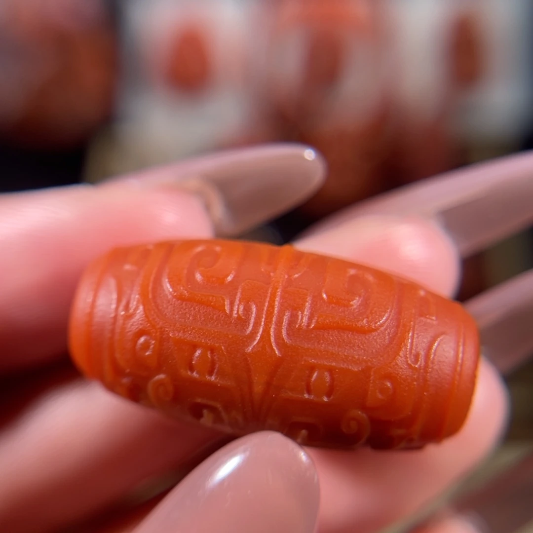 南红玛瑙未镶嵌饕餮守护勒子26.9*13.5