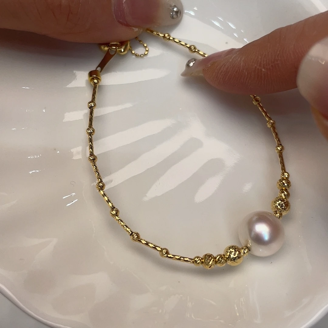 海水珍珠手绳18K金镶嵌