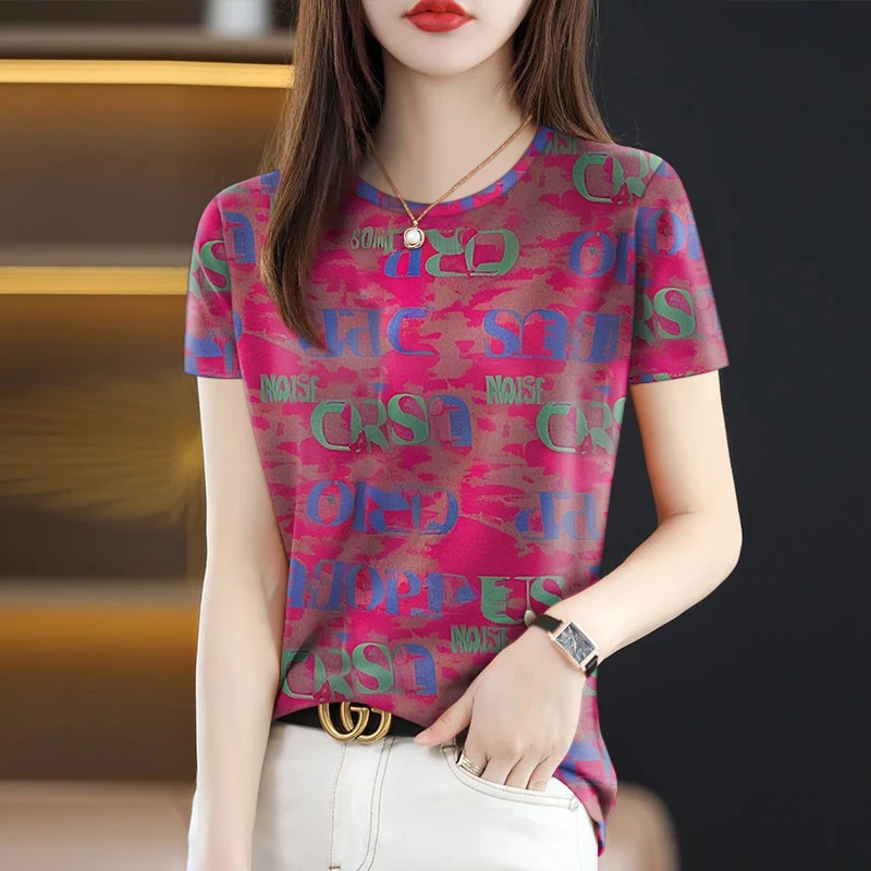 捡漏韩版高档显瘦女2025新款夏减龄短袖时尚遮肚中年妈妈装打底衫