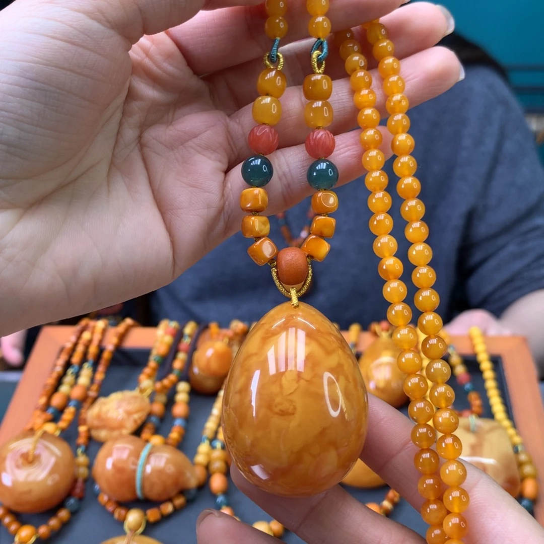 蜜蜡未镶嵌颈饰天然