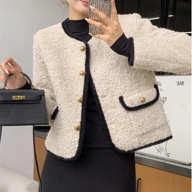 内里加厚毛毛外套2025秋冬新款韩版女装时尚气质小个子百搭上衣潮