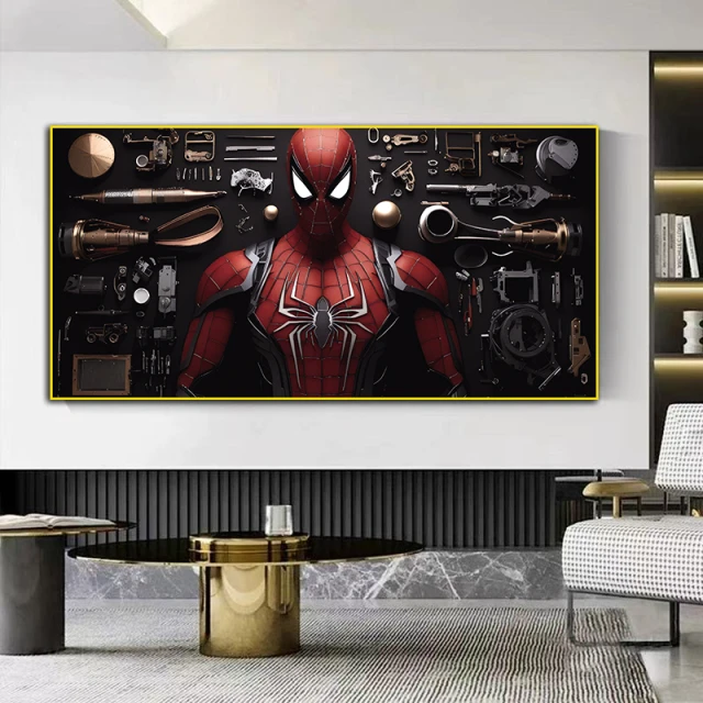 致韬漫威钢铁人海报装饰画蜘蛛人美队复仇者联盟海报挂画电竞房壁