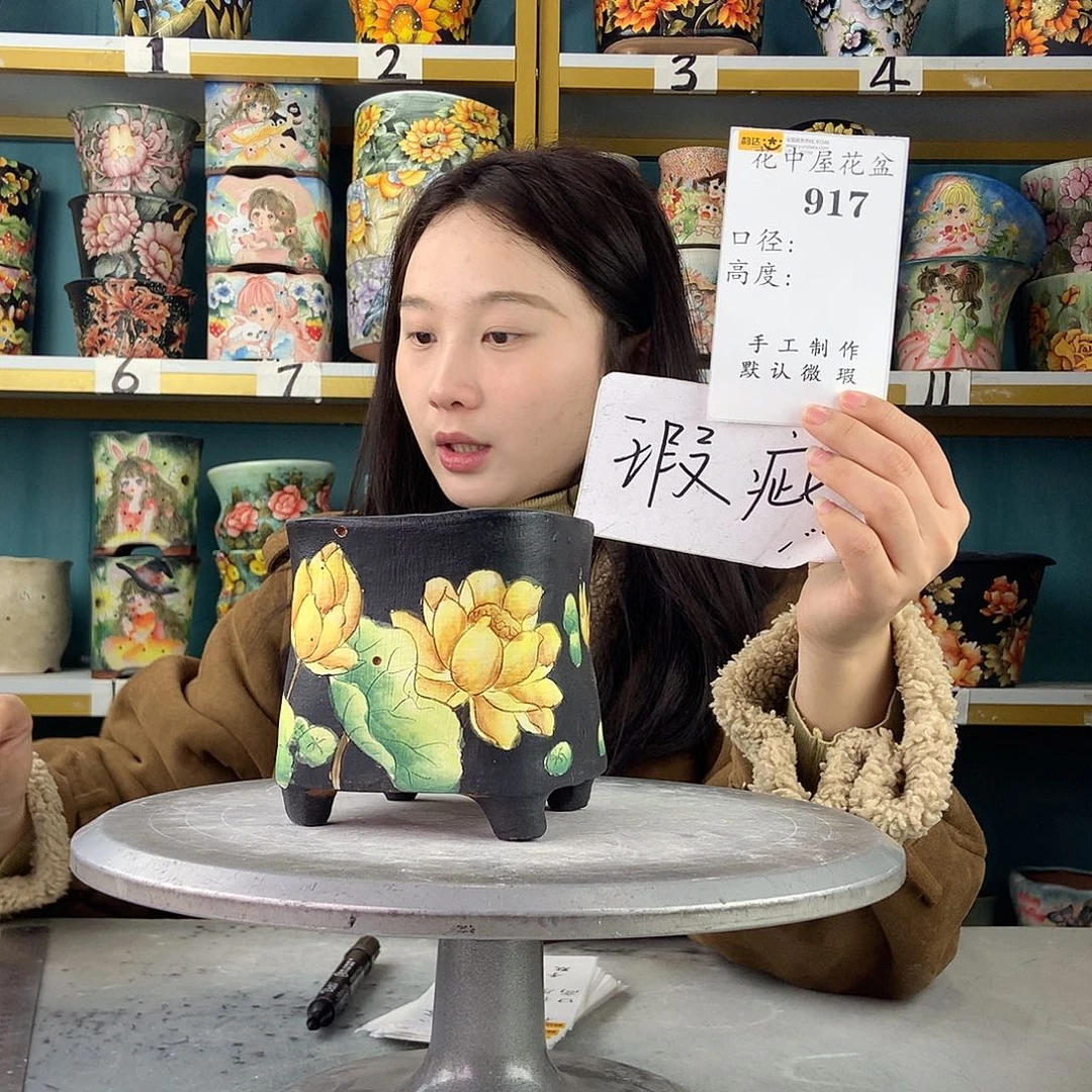 陶景德镇手工花盆917