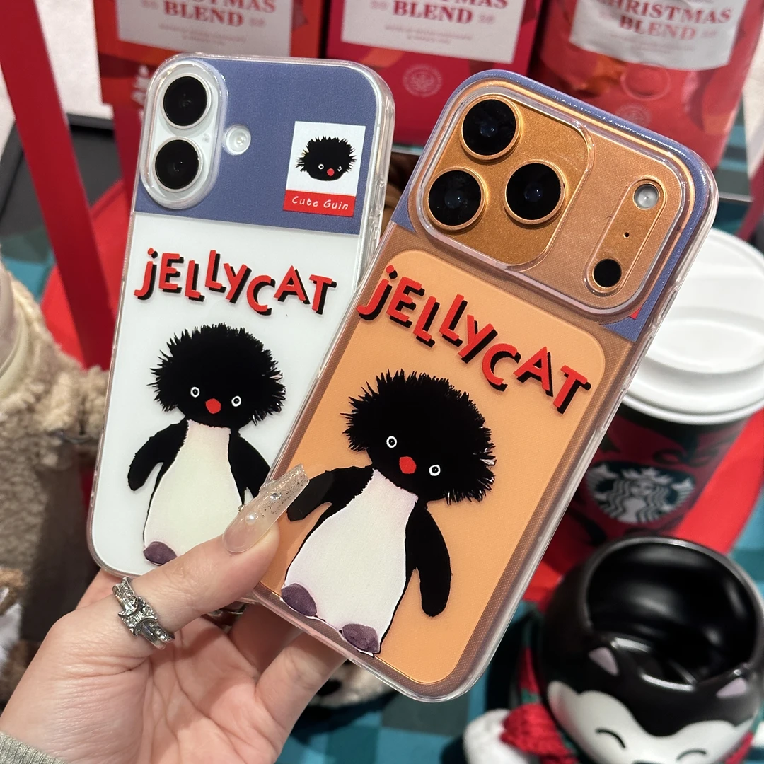 可爱搞怪炸毛企鹅适用苹果17pro小米oppovivo手机壳华为iPhone16