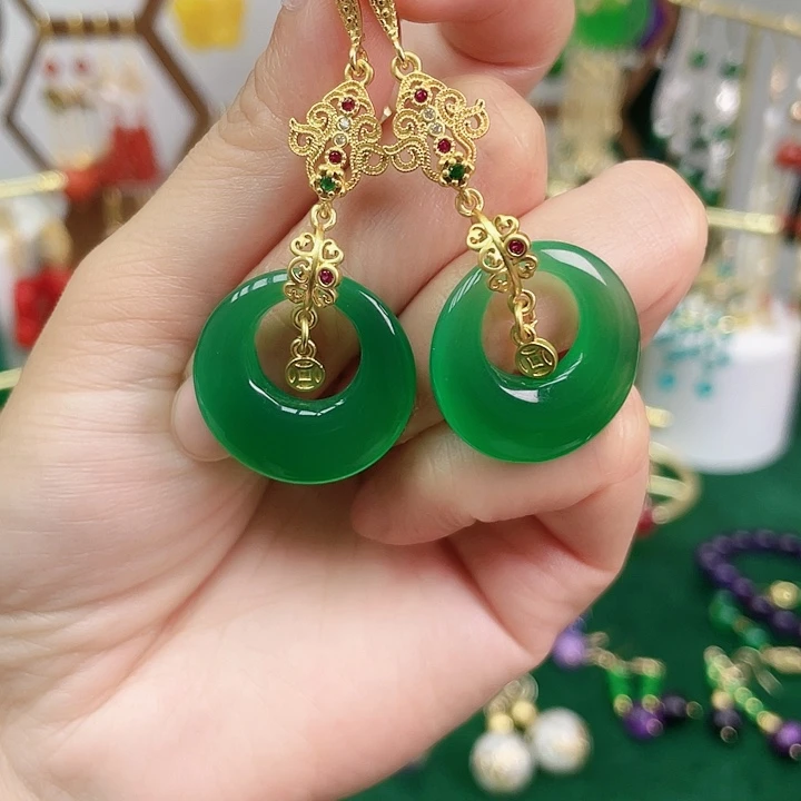 玛瑙/玉髓耳钉合金