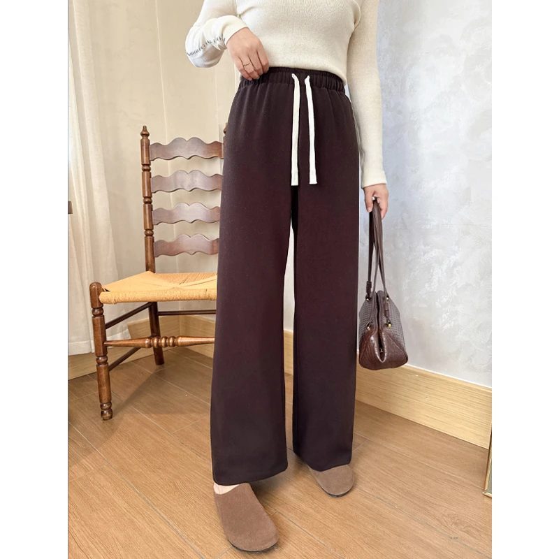 璐莱时髦进阶~宽松慵懒松弛感抽绳设计高腰显瘦阔腿休闲裤子89X