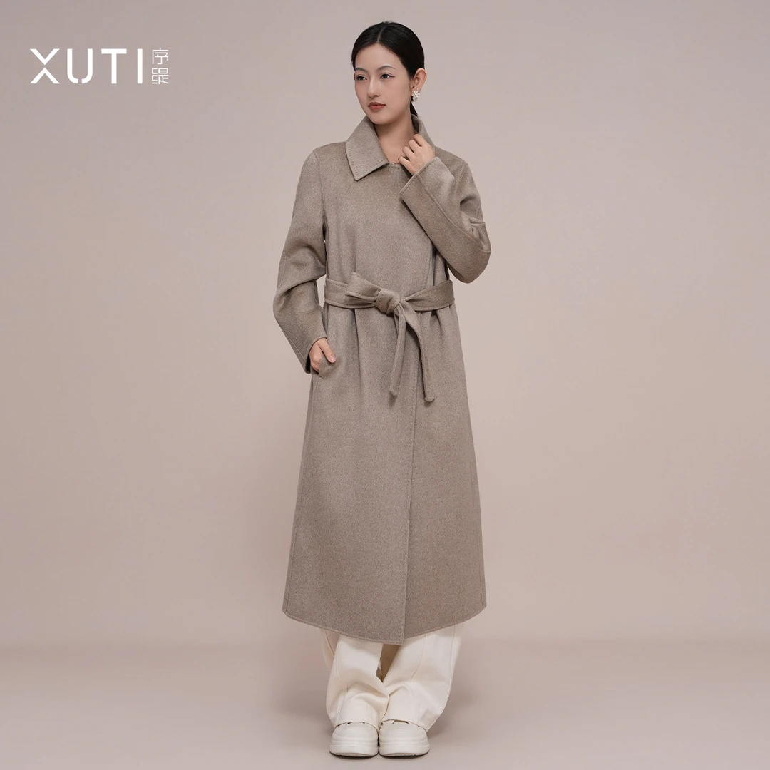 序缇秋季100%山羊绒大衣女2025新款高端毛呢外套J92-22713