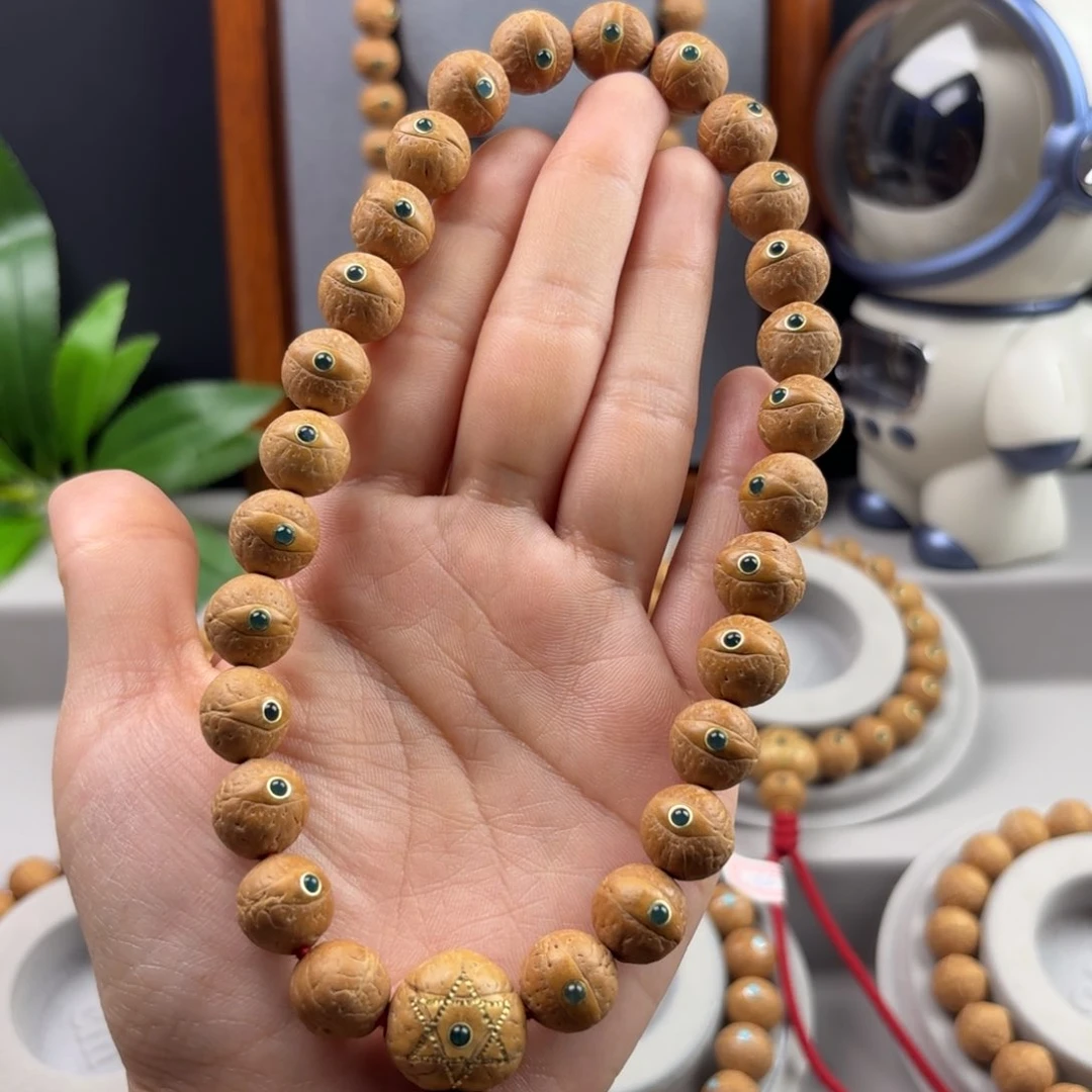 凤眼菩提手串K*.12+绿m镶嵌手持