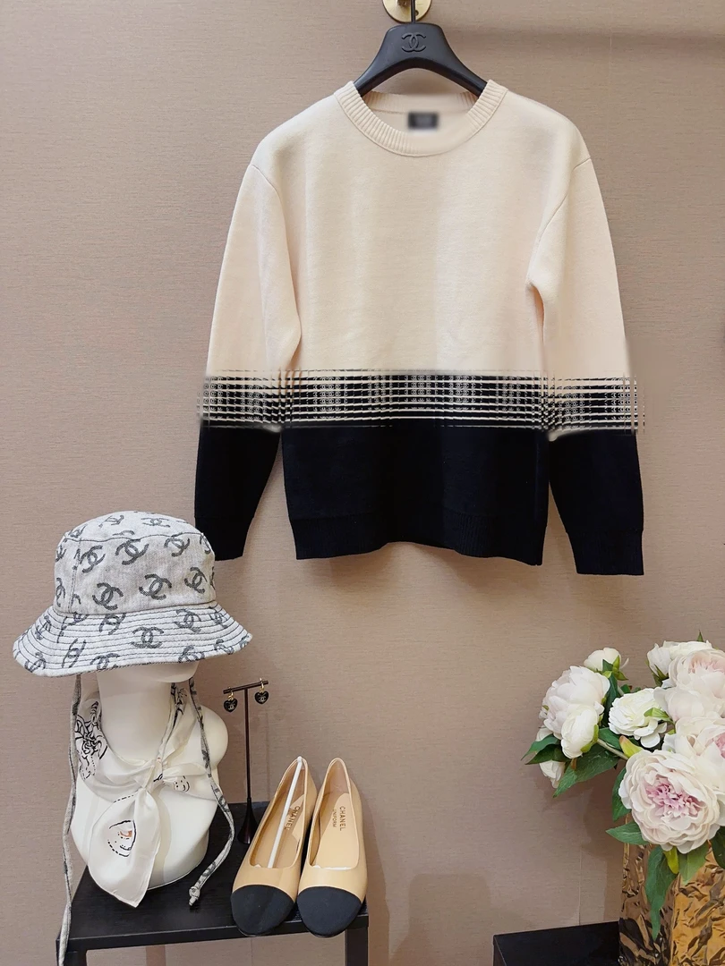 UNIFORM针织女套头款秋季宽松型毛针织衫格子时尚毛衣上衣U0654