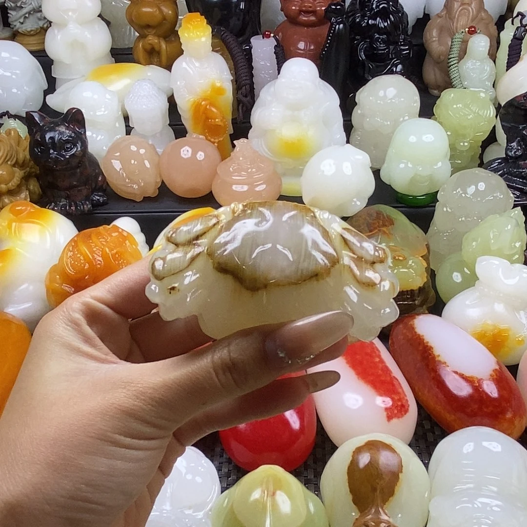 无花朵原石雕刻把件