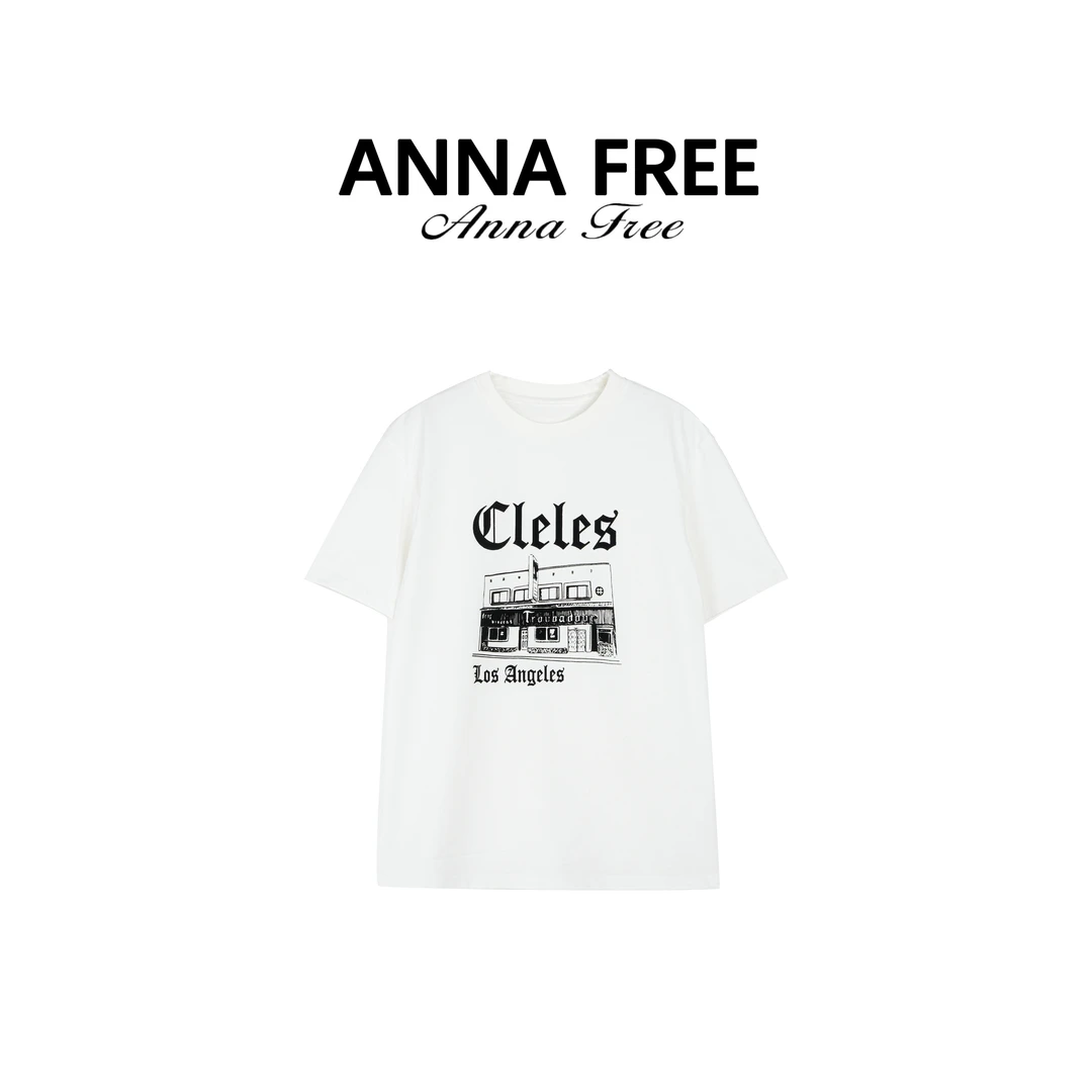 ANNA FREE 短袖潮流轻职风春夏轻奢休闲白色重工高奢T恤ZCT25006