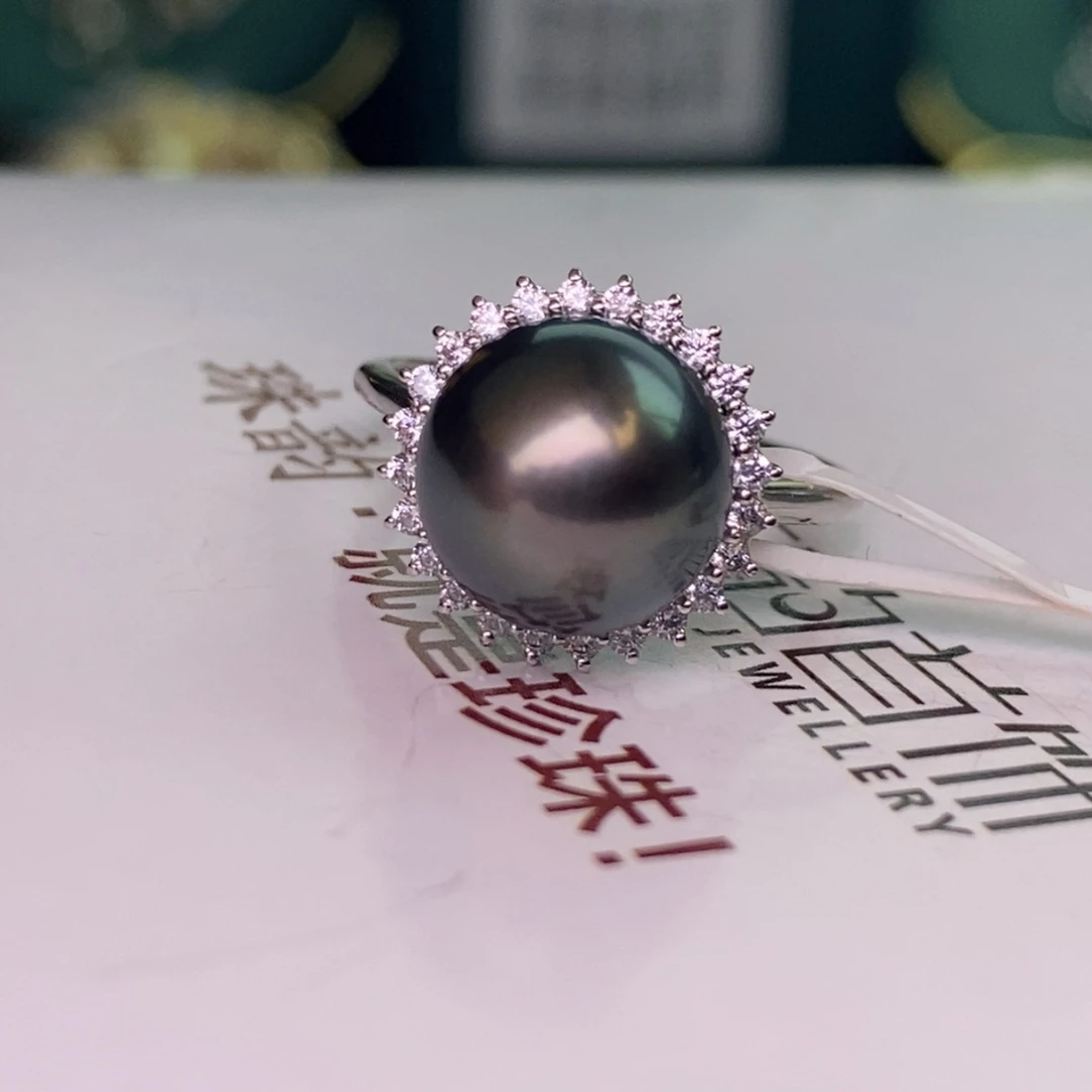 18K金镶嵌戒指海水珍珠