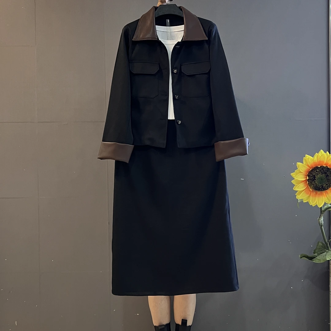 秋季新款高品质时尚小香风上衣搭配半身裙精致气质套装