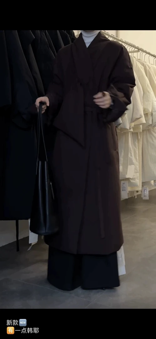 福利款带围巾 羽绒服长款女经典时尚百搭设计师女装冬季宽松