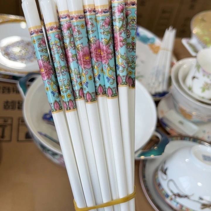 瓷片筷子十双陶瓷