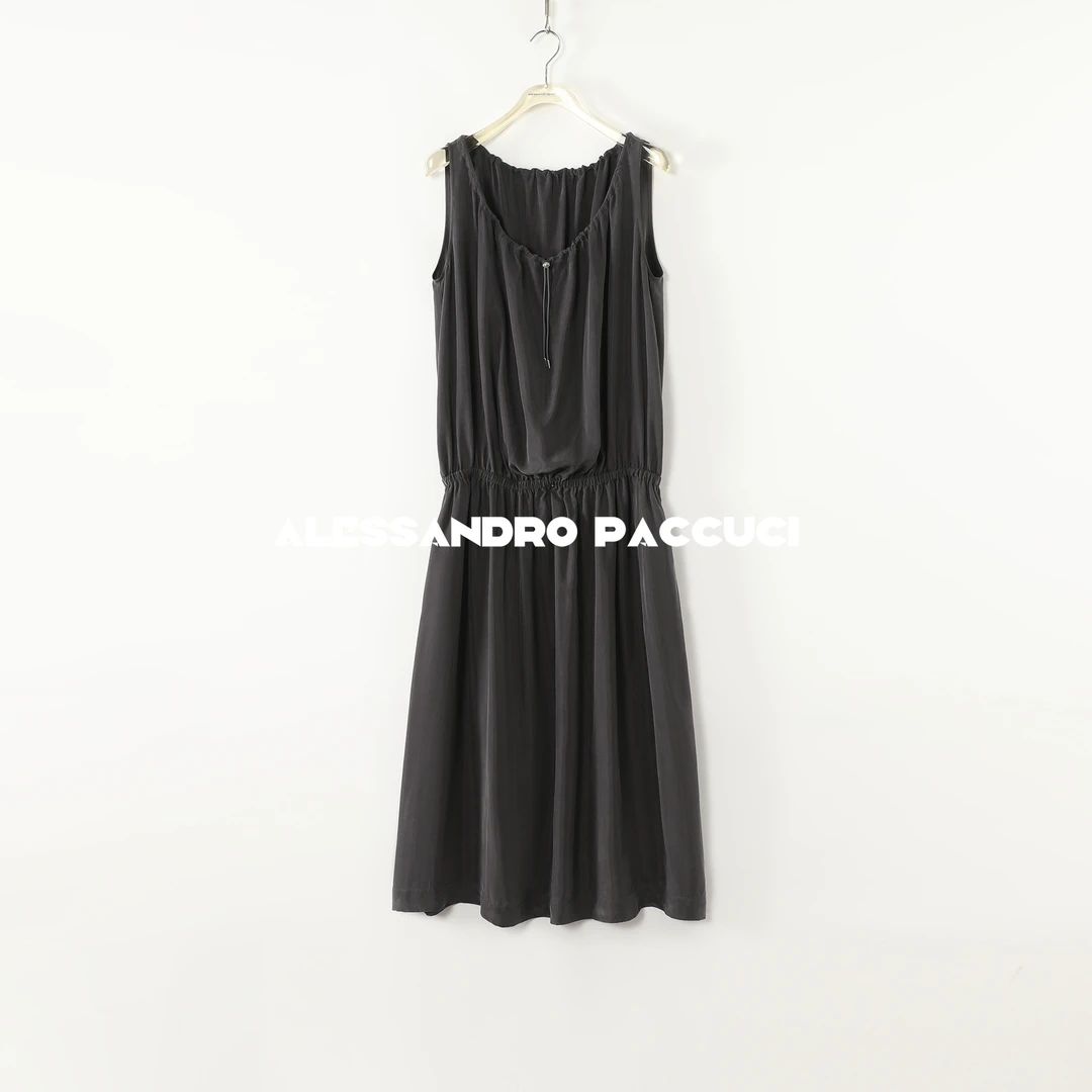 AP洛哥52039LL【黑标系列】韩国进口铜氨轻砂洗抽绳领时尚连衣裙 夏