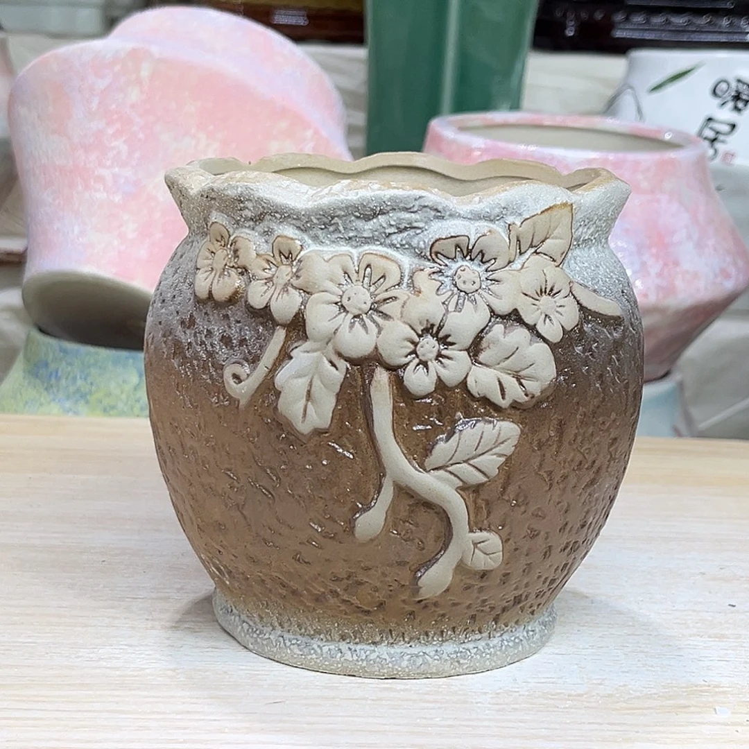 陶瓷绿植多肉微瑕花盆外口径：11*11