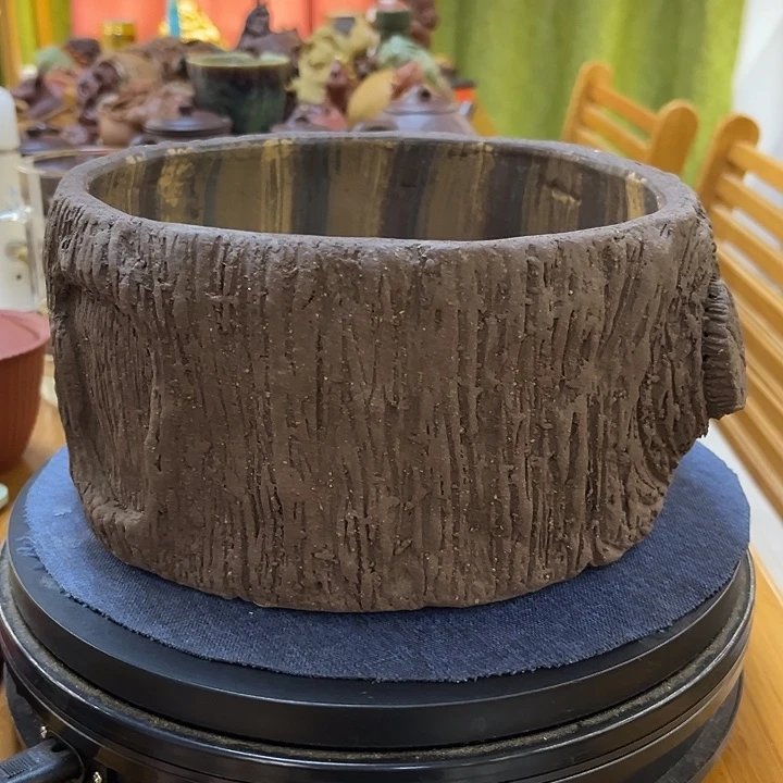 楊***旅紫砂茶宠紫砂树皮水洗茶宠摆件