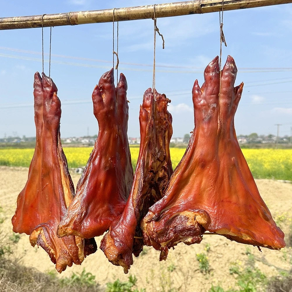 【腊猪脚】湖南柴火米糠烟熏腊肉腊猪脚猪蹄特色腊味特产