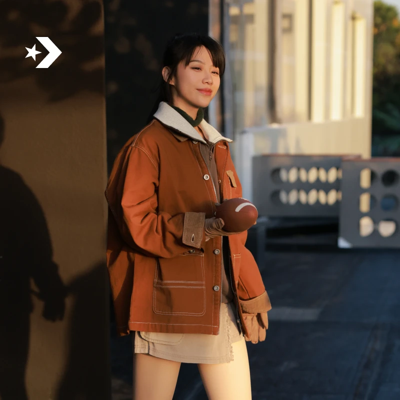 【流光风】匡威男女翻领夹克工装衬衫外套CONVERSE 10026550