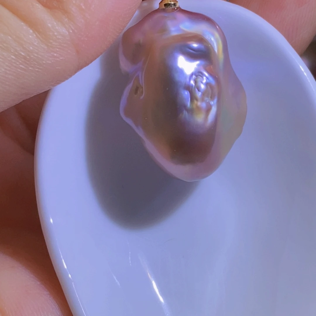 银S925镶嵌淡水珍珠天然淡水珍珠无染色无优化