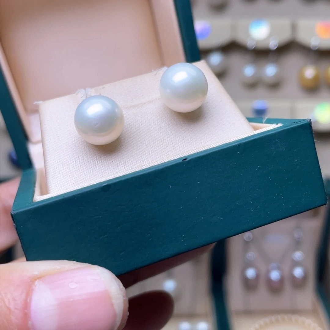 淡水珍珠耳环银S925镶嵌
