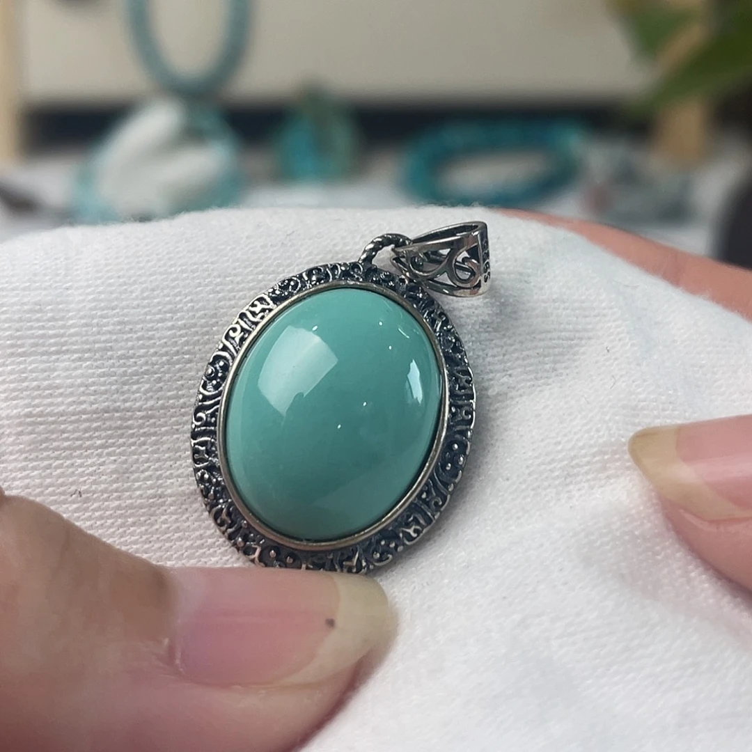 绿松石银S925镶嵌配饰