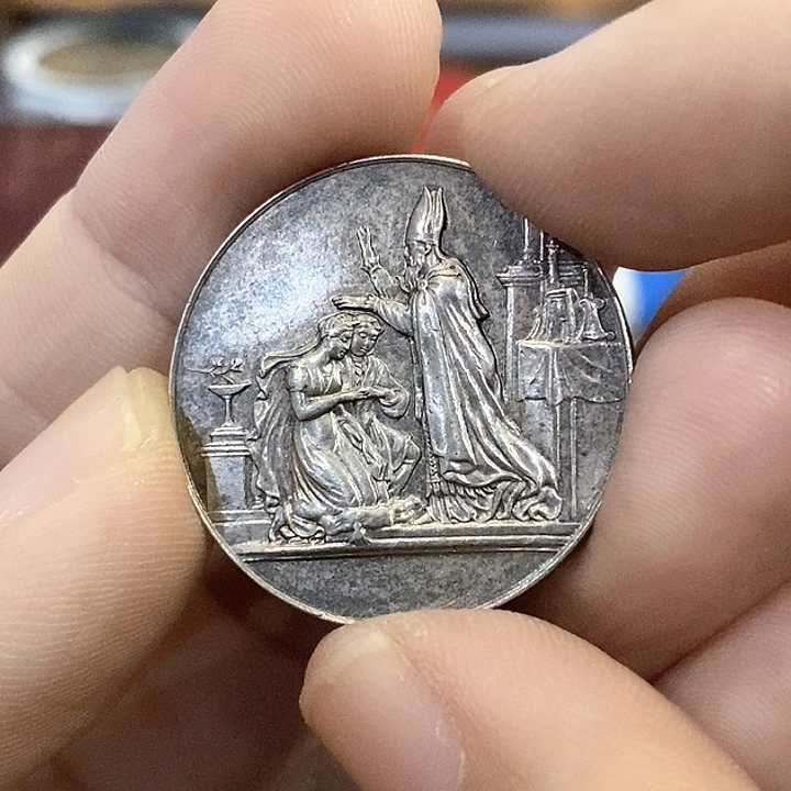 银Ag900结婚章一枚好品相