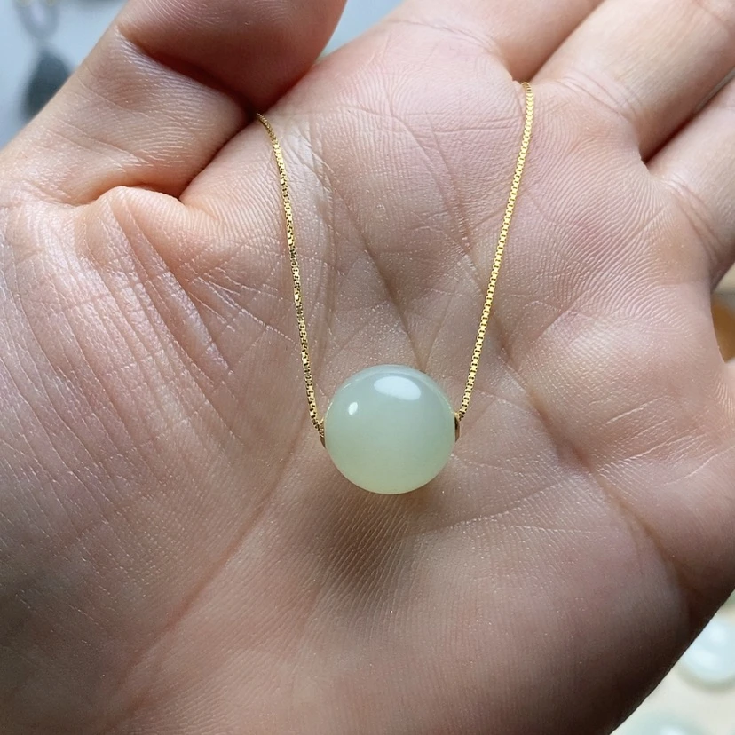 【闪购商品】和田玉18K金镶嵌颈饰