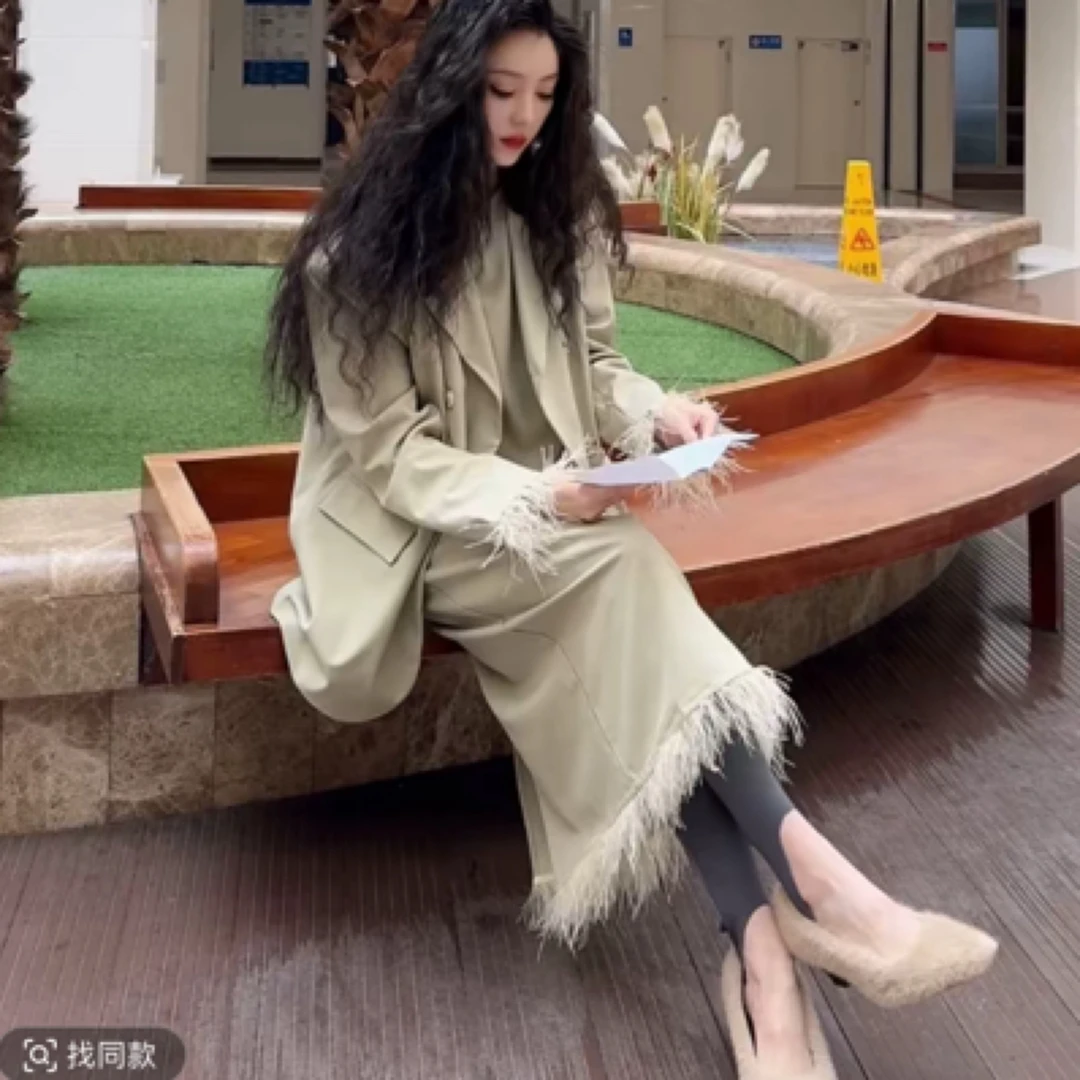 5695佳佳独版定制羽毛西服半袖连衣裙