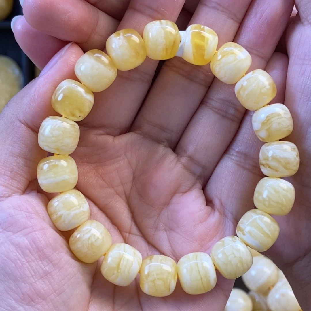 手链琥珀未镶嵌11mm虎皮文