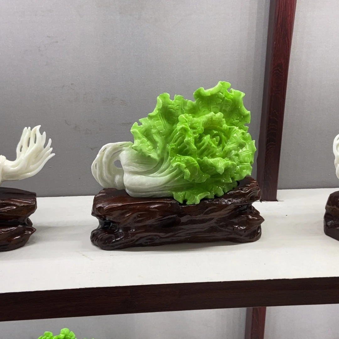 用***5玉白菜摆件桌面摆件