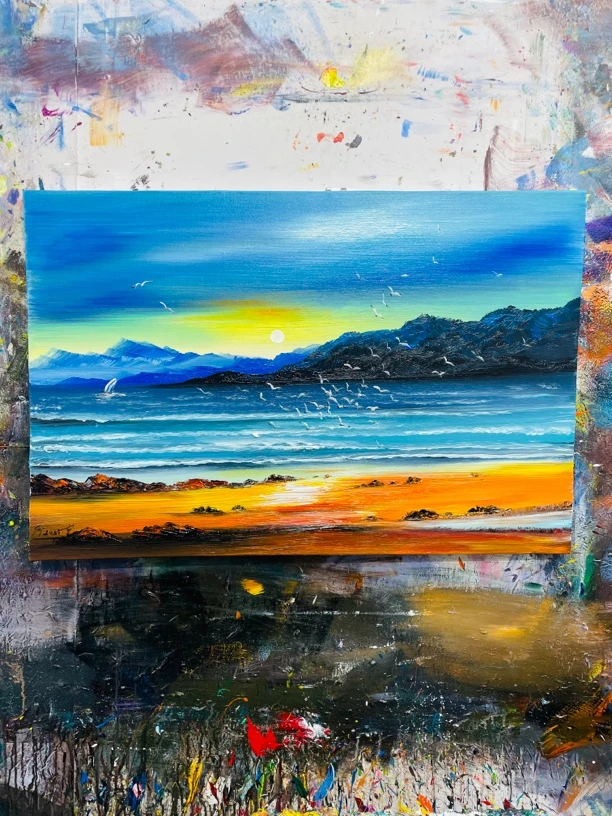 海天一色挂画房间画现代装饰画尺寸60.90