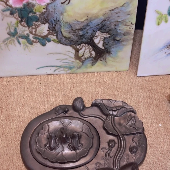 摆件瓷器摆件紫砂壶瓷板画