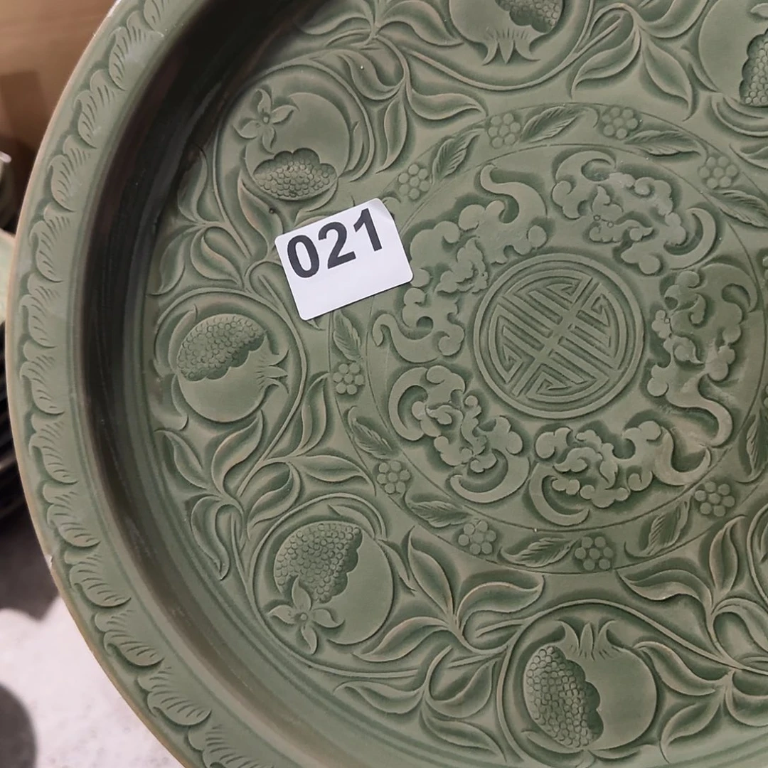 中***夜耀州窑手工盘子瑕疵不保破损不退换