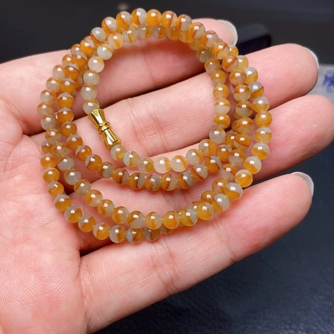 定制翡翠未镶嵌慷*妈项链