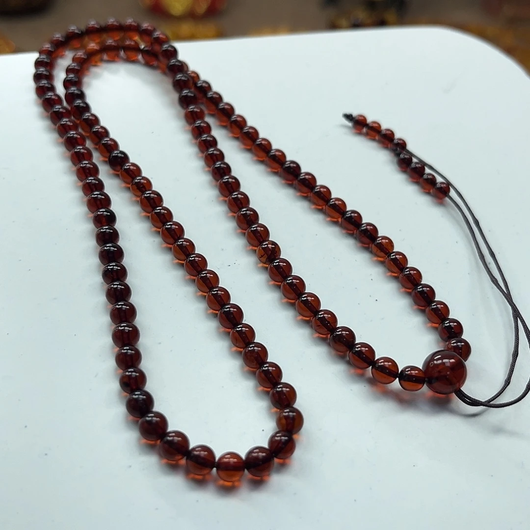 血珀未镶嵌手串血珀108
