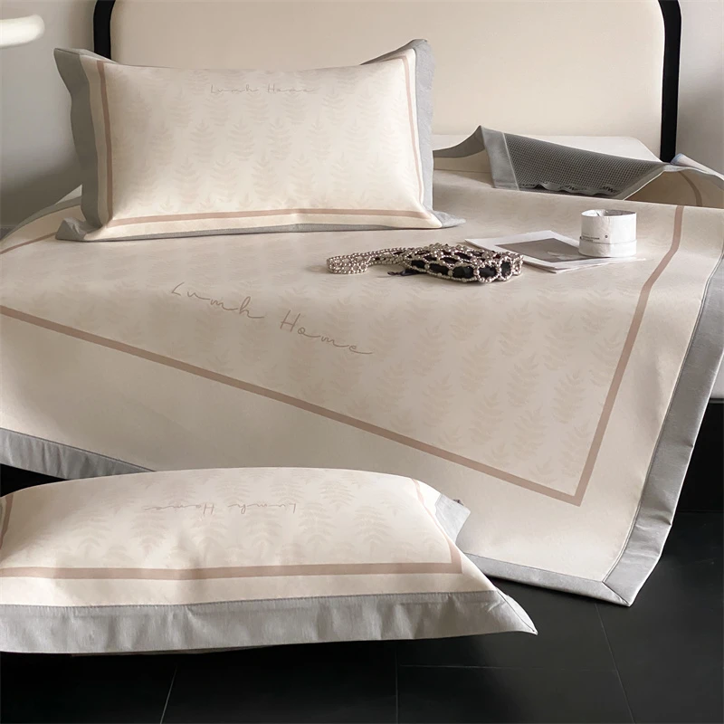 夏天新款高端家用卧室冰丝凉席床笠款折叠可水洗空调席养生席子