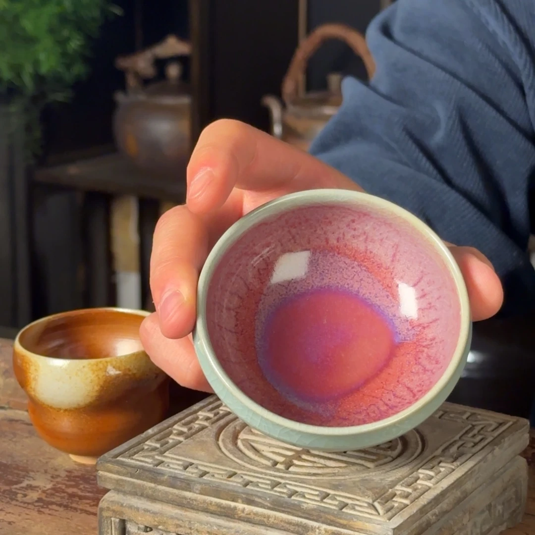 平阳窑手作钧青釉主人杯