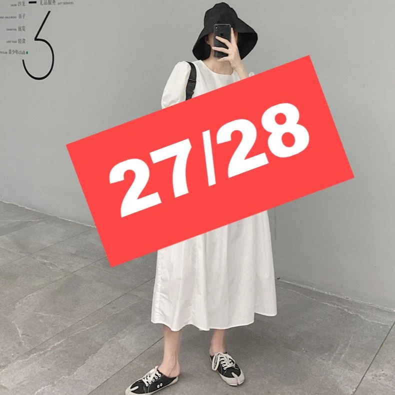[27/28]2024年春季新款时尚文艺休闲中长款常连衣裙气质法式裙子