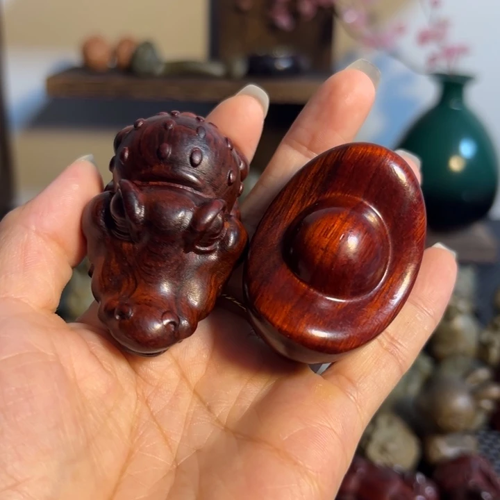 把件小叶紫檀两个一对