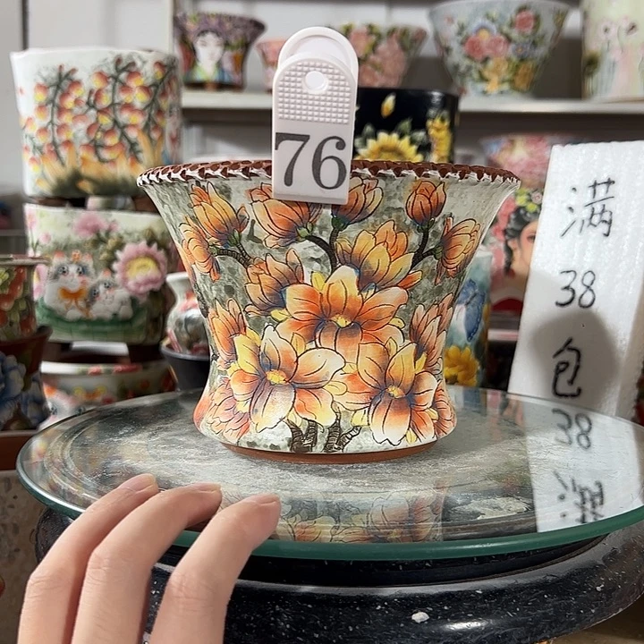 景德镇手绘花盆幸运花盆