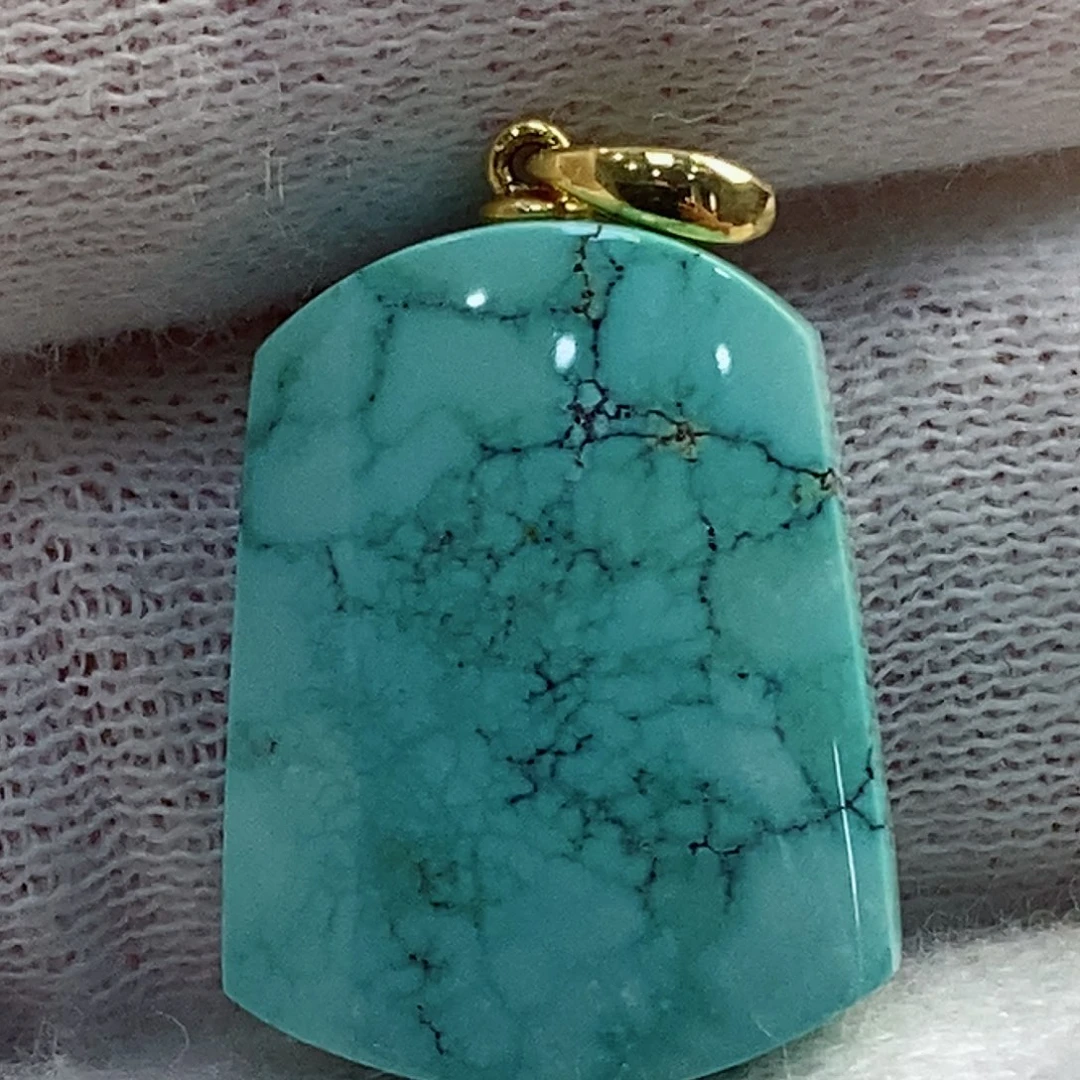 绿松石珠宝奇石18K金镶嵌