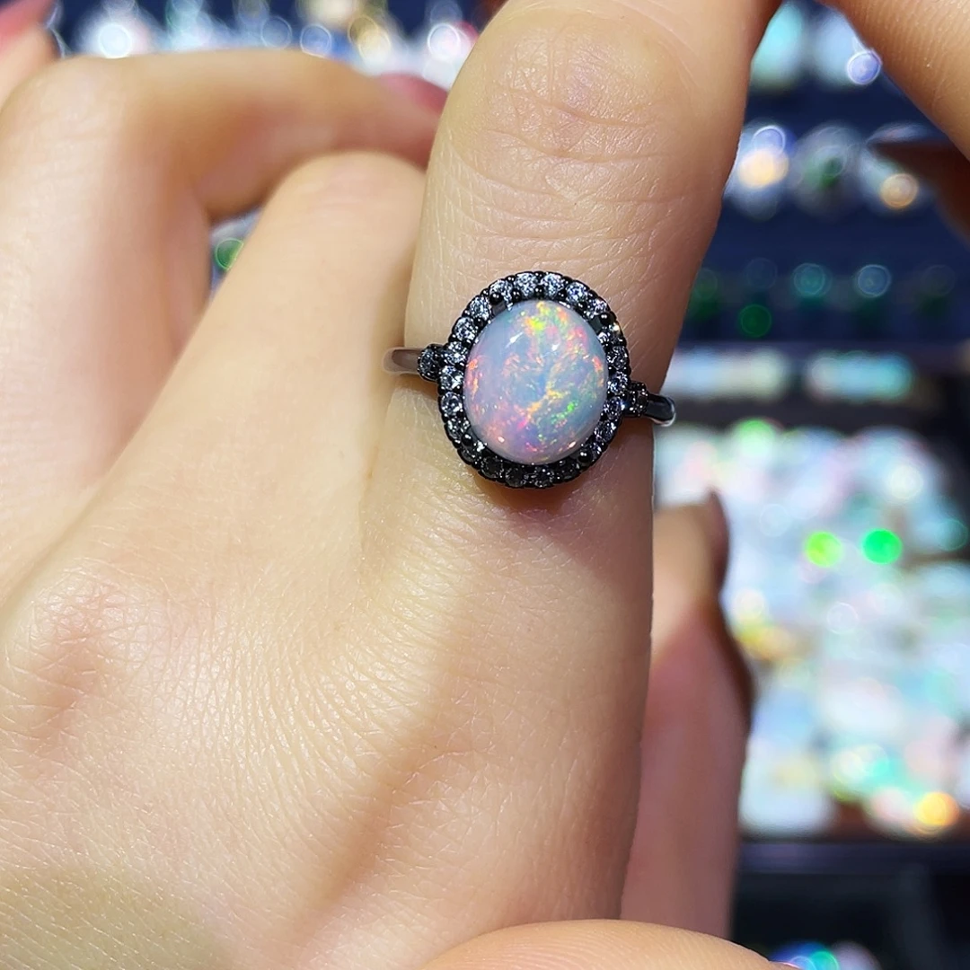 欧泊银S925镶嵌戒指