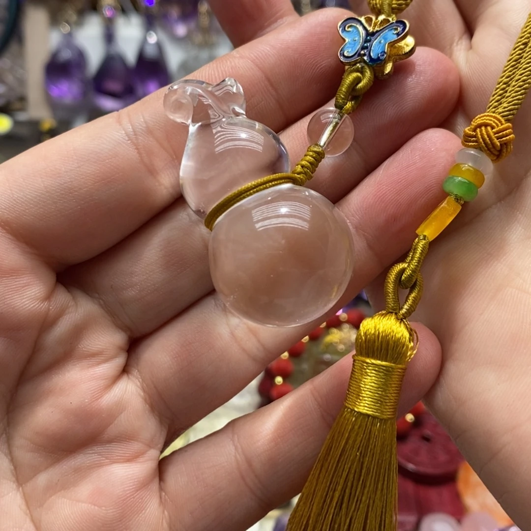 水晶未镶嵌吊坠(赠链)白水晶葫芦吊坠